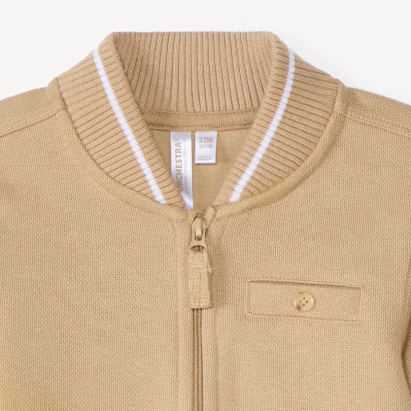 Gilet col teddy en piqué pour bébé garçon