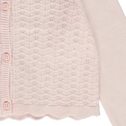 Gilet court en tricot ajouré pour fille