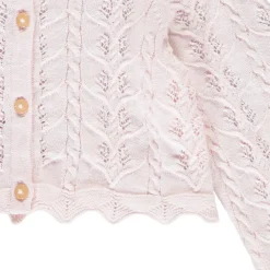 Gilet court en tricot ajouré pour bébé fille