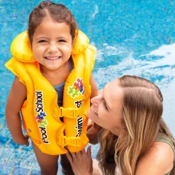 Gilet de natation gonflable 3-6 ans Pool School jaune