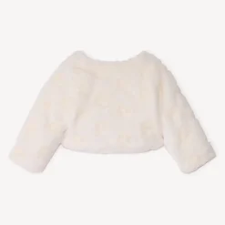 Gilet en fausse fourrure avec rosaces pour bébé fille