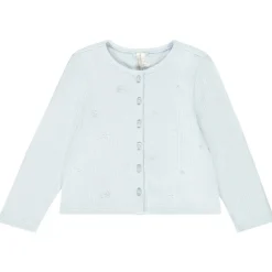 Gilet en maille côtelé avec fleurs brodées pour bébé fille