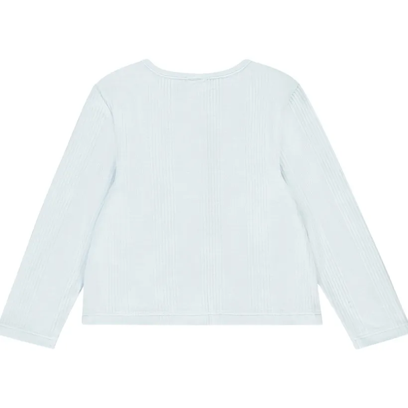 Gilet en maille côtelé avec fleurs brodées pour bébé fille