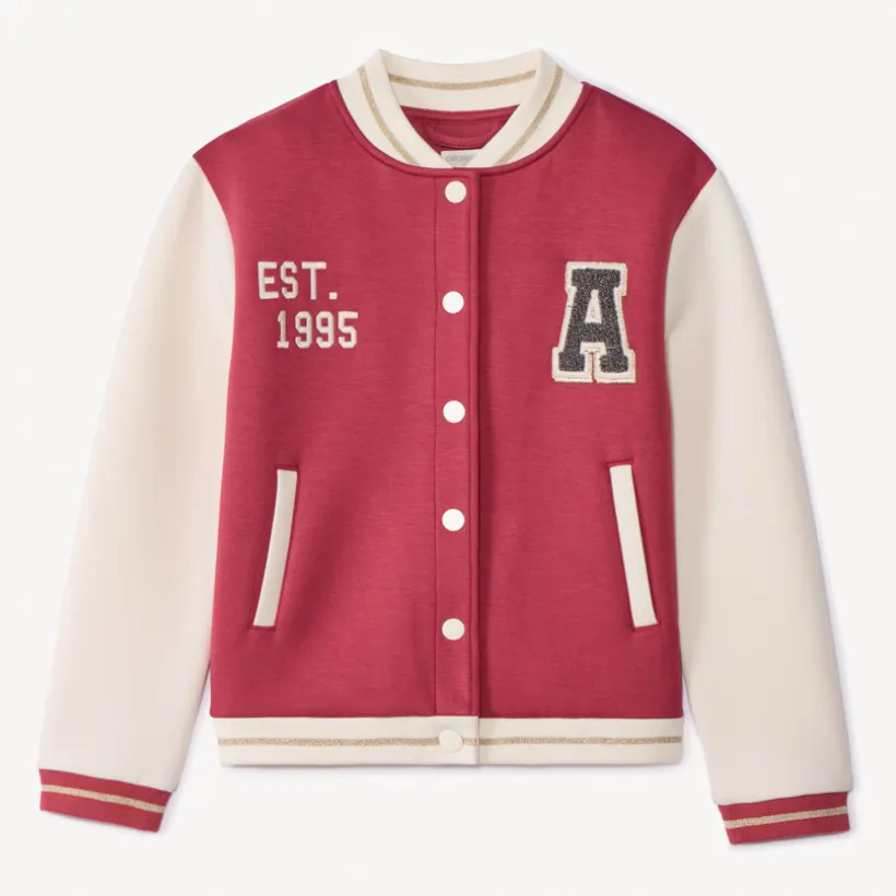 Gilet en molleton à col teddy effet colorblock pour fille