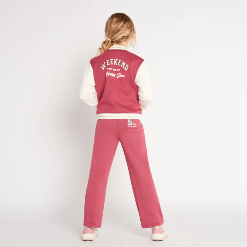 Gilet en molleton à col teddy effet colorblock pour fille