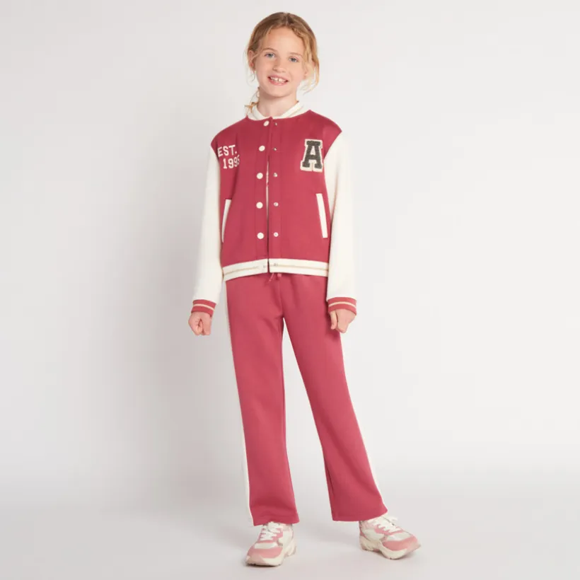 Gilet en molleton à col teddy effet colorblock pour fille