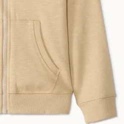 Gilet en molleton slub uni à capuche pour garçon