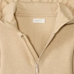 Gilet en molleton slub uni à capuche pour garçon