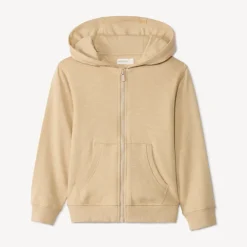 Gilet en molleton slub uni à capuche pour garçon