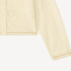 Gilet en tricot ajouré papillons pour bébé fille