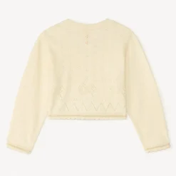 Gilet en tricot ajouré papillons pour bébé fille