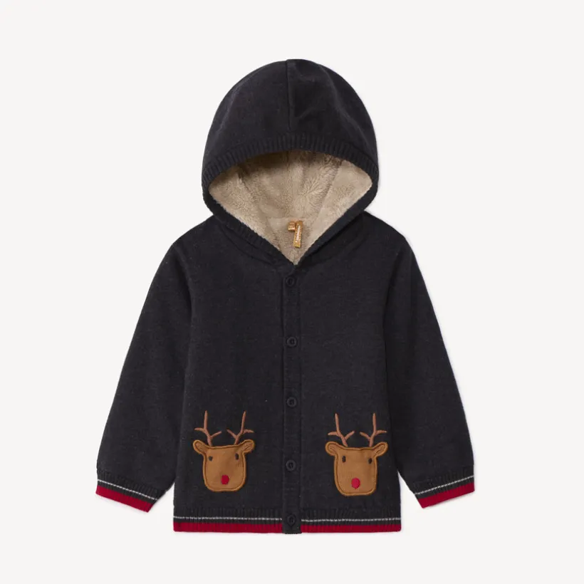 Gilet en tricot avec rennes de Noël pour bébé garçon