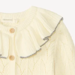 Gilet en tricot col volanté pour fille