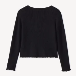 Gilet en tricot côtelé avec patch cœur pour fille