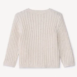 Gilet en tricot côtelé effet neps pour bébé