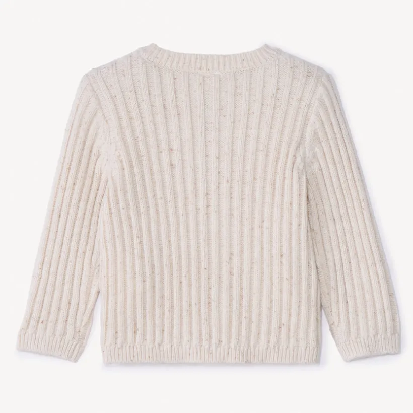 Gilet en tricot côtelé effet neps pour bébé