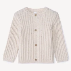 Gilet en tricot côtelé effet neps pour bébé