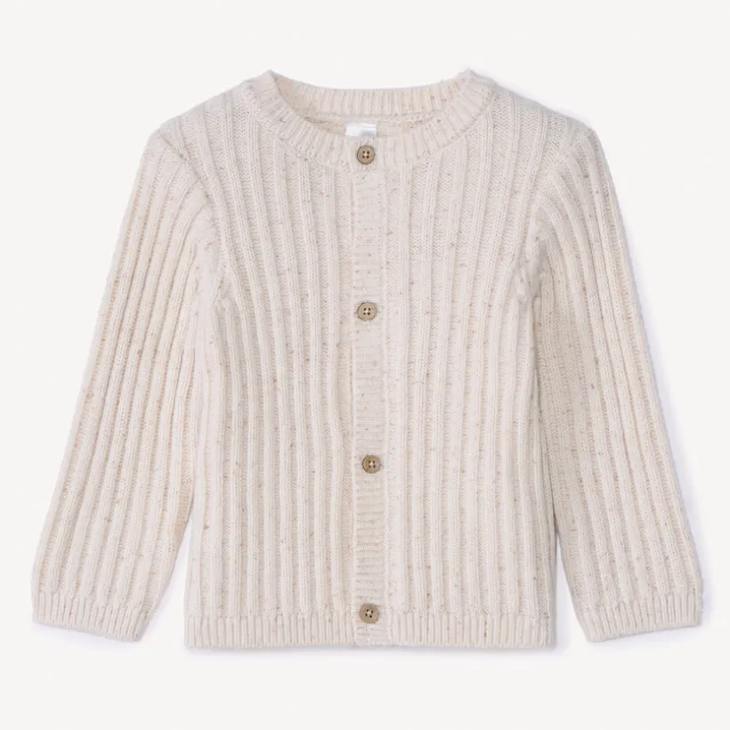 Gilet en tricot côtelé effet neps pour bébé