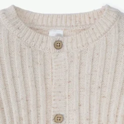 Gilet en tricot côtelé effet neps pour bébé