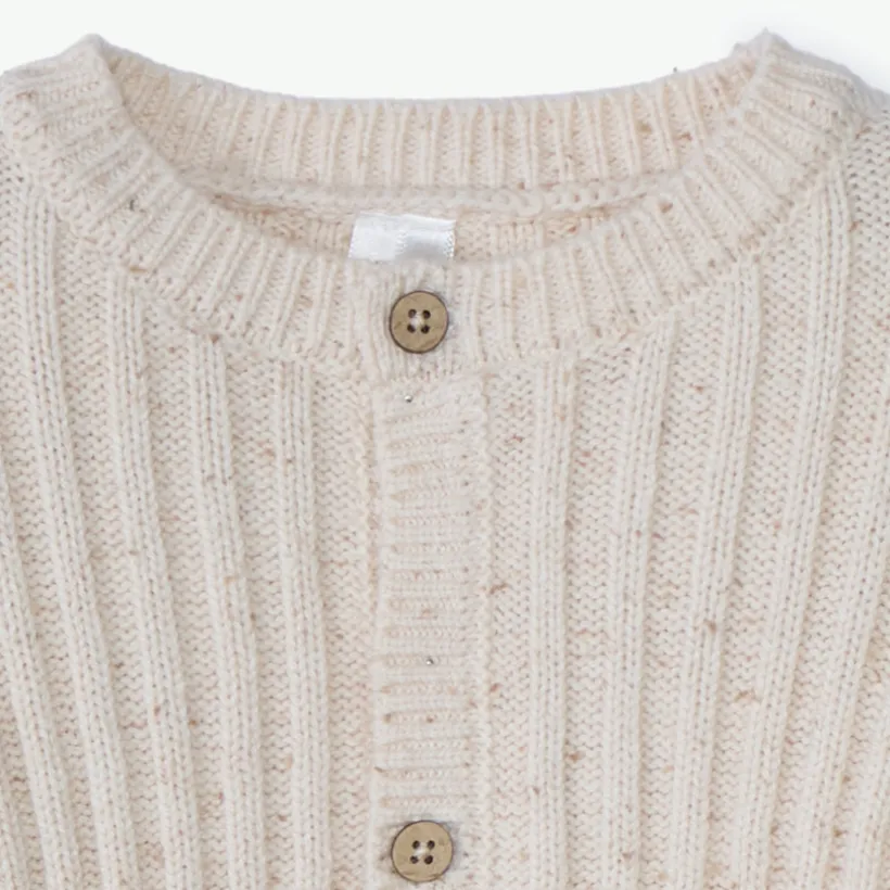 Gilet en tricot côtelé effet neps pour bébé