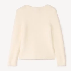 Gilet en tricot côtelé effet pelucheux pour fille