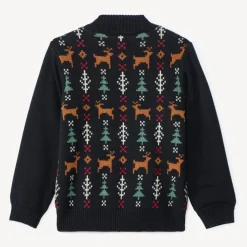 Gilet en tricot doublé avec motifs Noël pour garçon