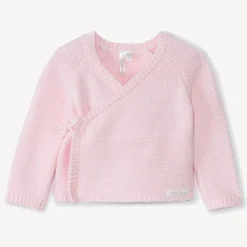 Gilet en tricot effet cache-cœur pour bébé fille prématurée