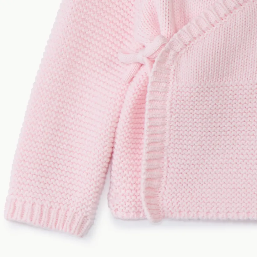 Gilet en tricot effet cache-cœur pour bébé fille prématurée