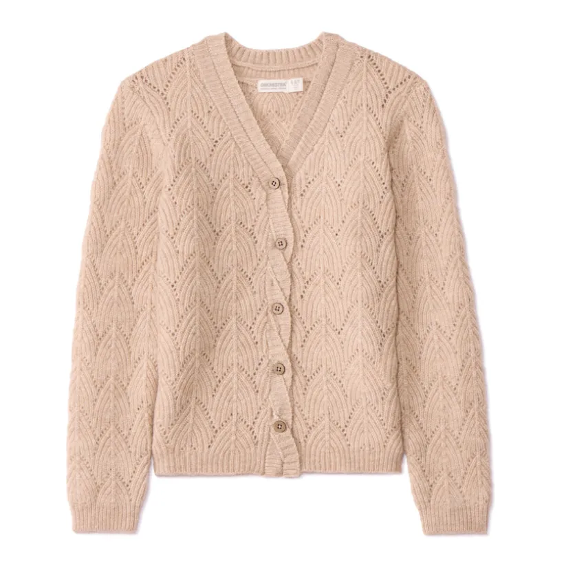 Gilet en tricot fantaisie avec ouverture en torsade pour fille
