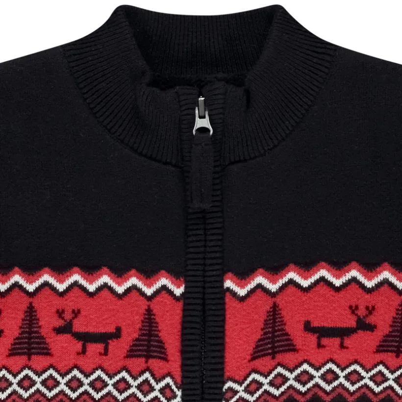 Gilet en tricot jacquard motif Noël pour garçon