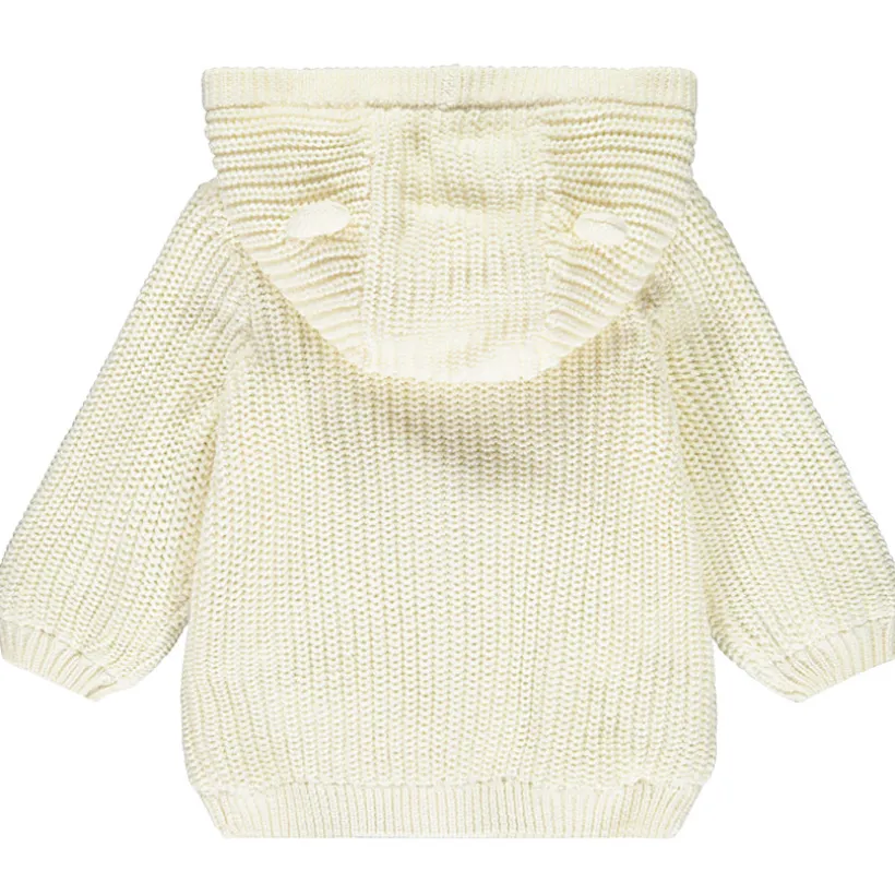 Gilet en tricot perlé avec capuche ludique pour bébé fille