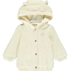 Gilet en tricot perlé avec capuche ludique pour bébé fille