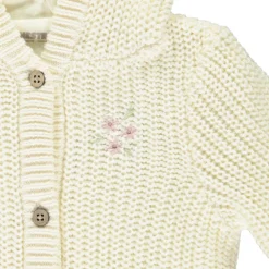 Gilet en tricot perlé avec capuche ludique pour bébé fille