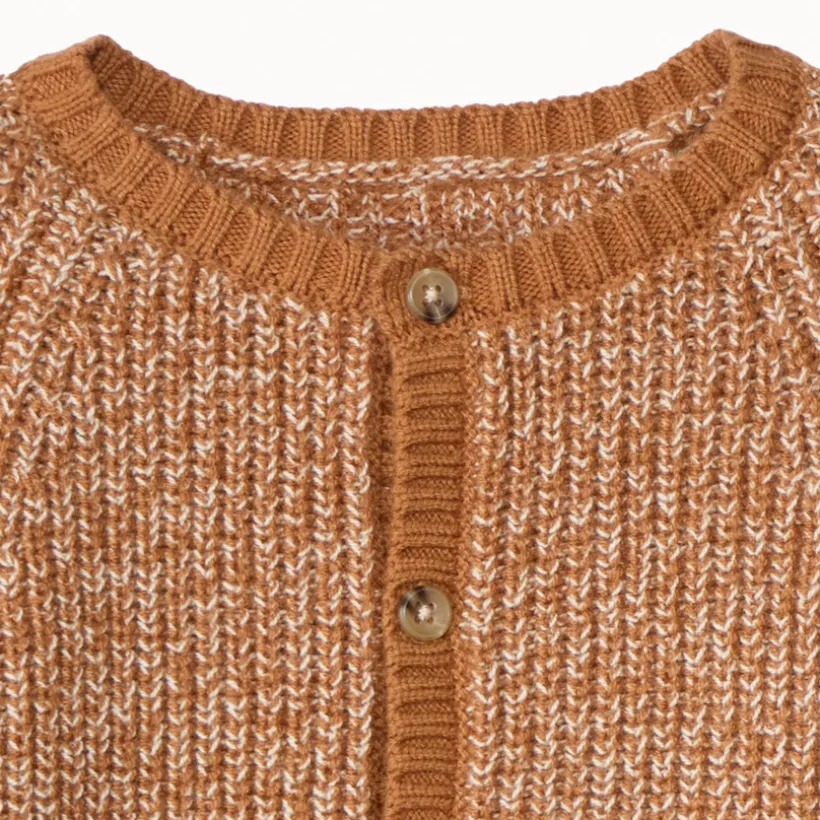 Gilet en tricot perlé et fils twistés pour bébé garçon