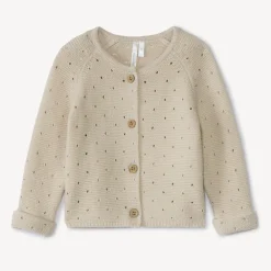 Gilet en tricot point mousse ajouré pour bébé