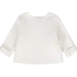 Gilet en tricot point mousse effet cache-coeur pour bébé fille