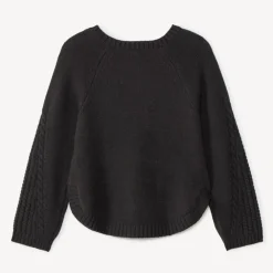 Gilet en tricot pressionné à nœuds pour fille