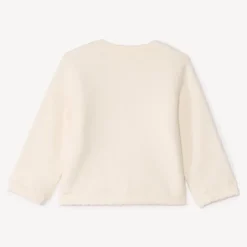 Gilet en tricot à torsades et nœuds pour bébé fille