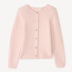 Gilet en tricot uni fantaisie et scintillant pour fille