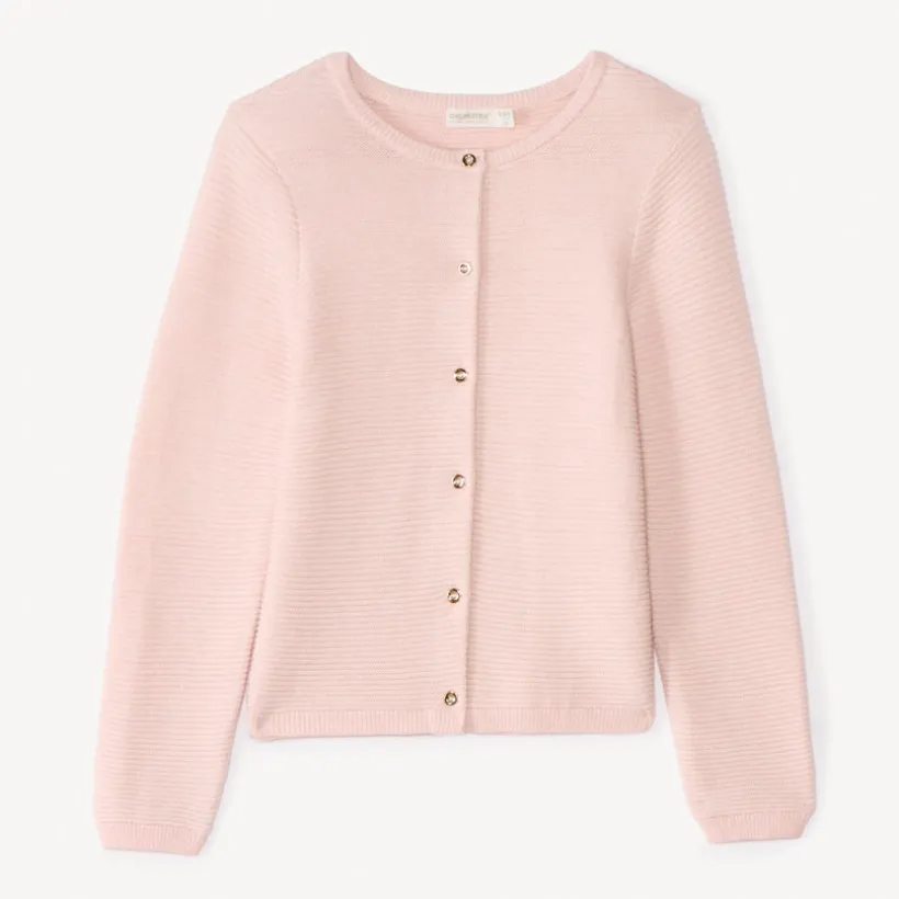 Gilet en tricot uni fantaisie et scintillant pour fille