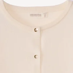 Gilet en tricot uni festonné pour fille