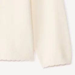 Gilet en tricot uni festonné pour bébé fille