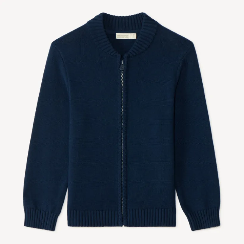 Gilet en tricot uni zippé pour garçon