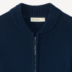Gilet en tricot uni zippé pour garçon