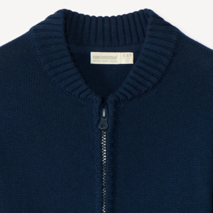 Gilet en tricot uni zippé pour garçon