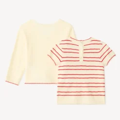 Gilet et t-shirt bébé fille en tricot fantaisie