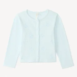 Gilet à manches longues avec broderie cerise pour bébé fille