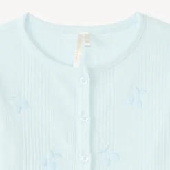 Gilet à manches longues avec broderie cerise pour bébé fille