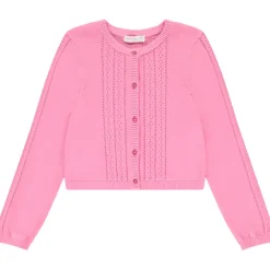 Gilet manches longues avec jeux de points pour fille