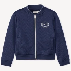 Gilet manches longues à col teddy et broderie pour fille